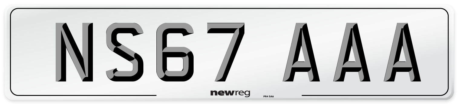NS67 AAA Number Plate from New Reg
